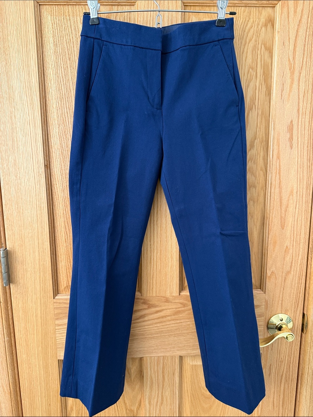 J. Crew Straight-Leg Dress Pants in Navy Blue